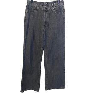 Saint + Sofia Wide Leg Jeans High Waisted Stone Wash Recycled Denim Sz 32